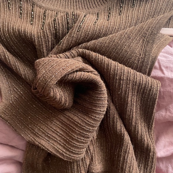 VTG brown knit mock neck top - Picture 3 of 5